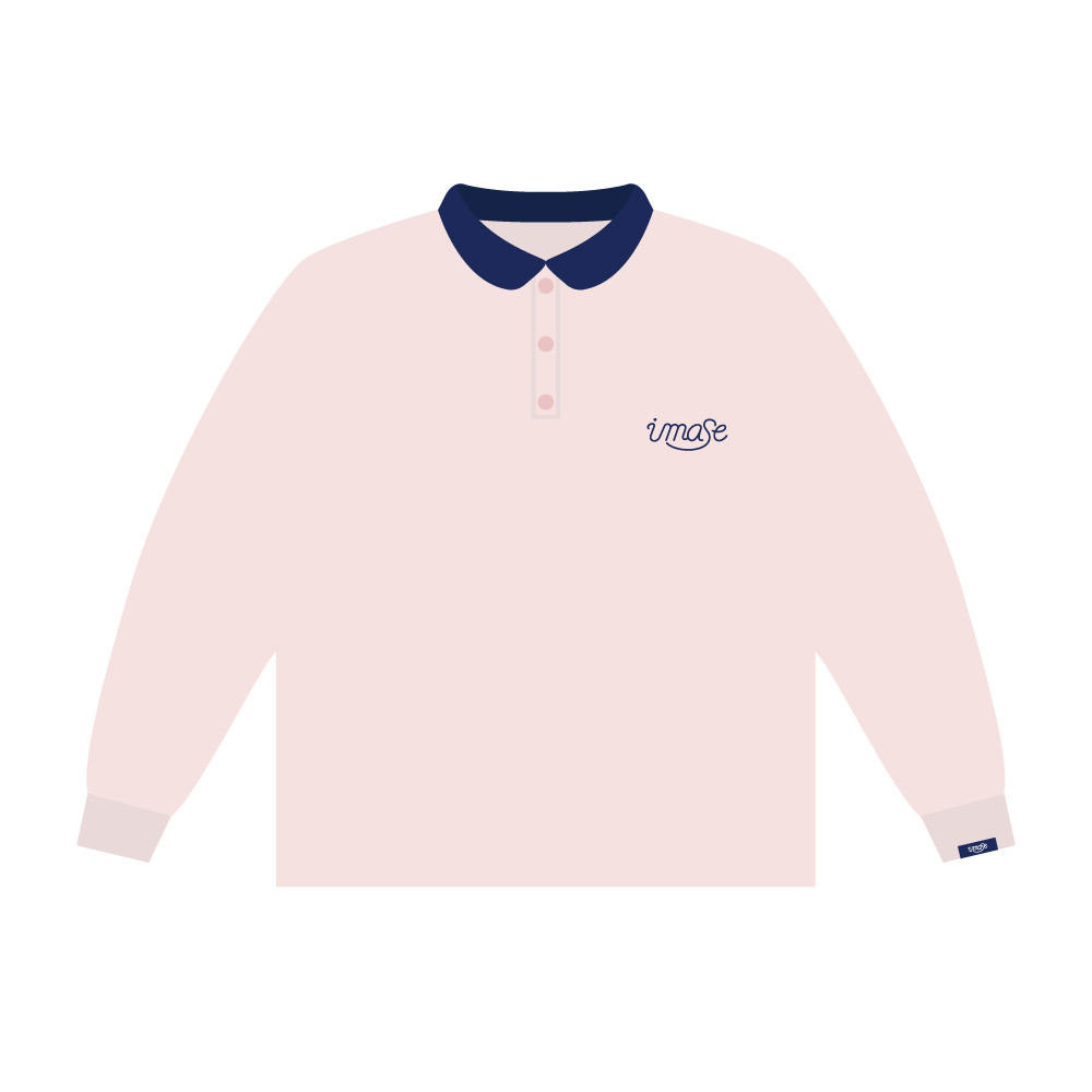 imase LOGO LONG POLO T-SHIRTS / DUSTY PINK | Bonanza Base